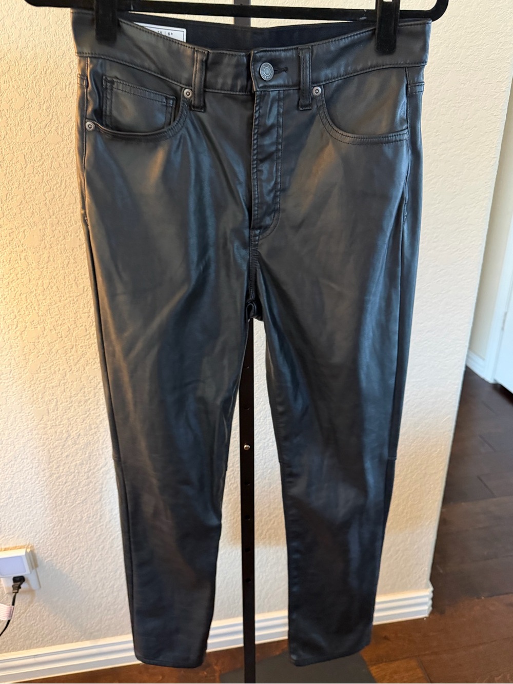 GAP Black Faux Leather Ankle Pants
